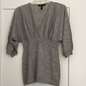 Women’s Gray V-Neck Sweater Top